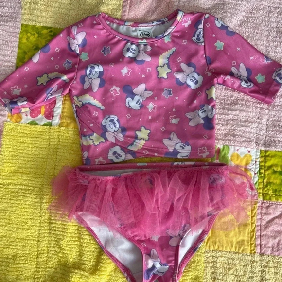 Disney  Minnie Mouse Two Piece Bathing Suit Baby Girls | Size 3 - Picture 1 of 5